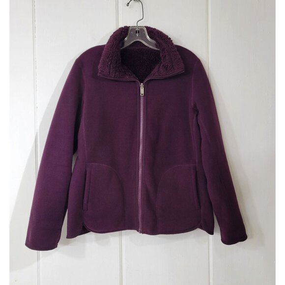 Weatherproof Jackets & Blazers - Weatherproof Reversible Fleece Zip Front Purple Jacket